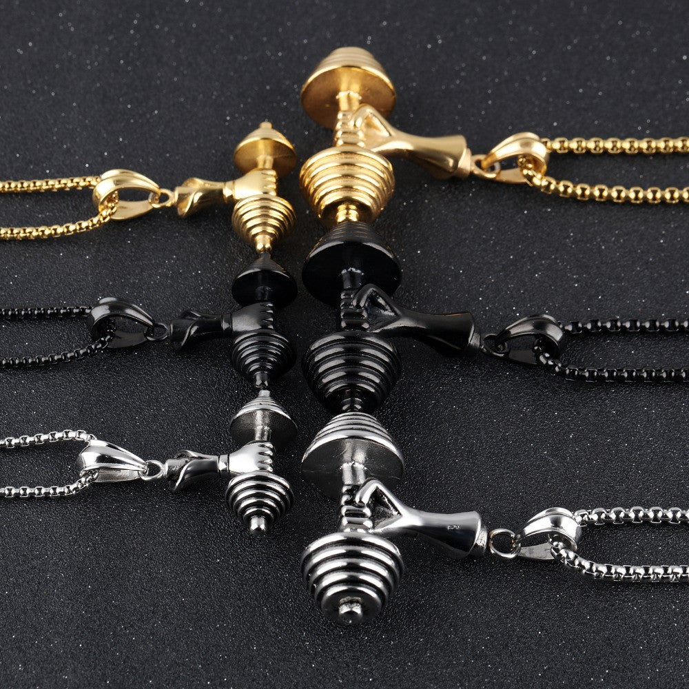 Stainless Steel Bodybuilding Dumbbell  Necklaces